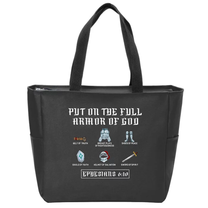 Put On The Full Armor Of God Funny Saying Christian Zip Tote Bag