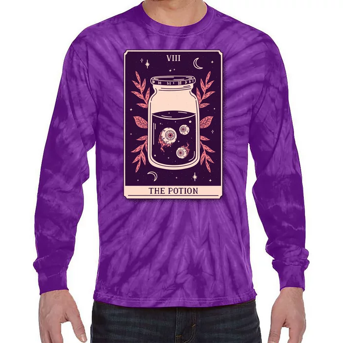 Potion Tarot Card Tie-Dye Long Sleeve Shirt