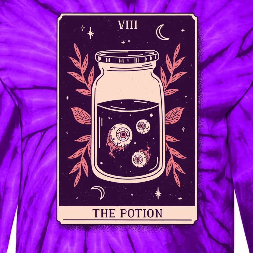 Potion Tarot Card Tie-Dye Long Sleeve Shirt