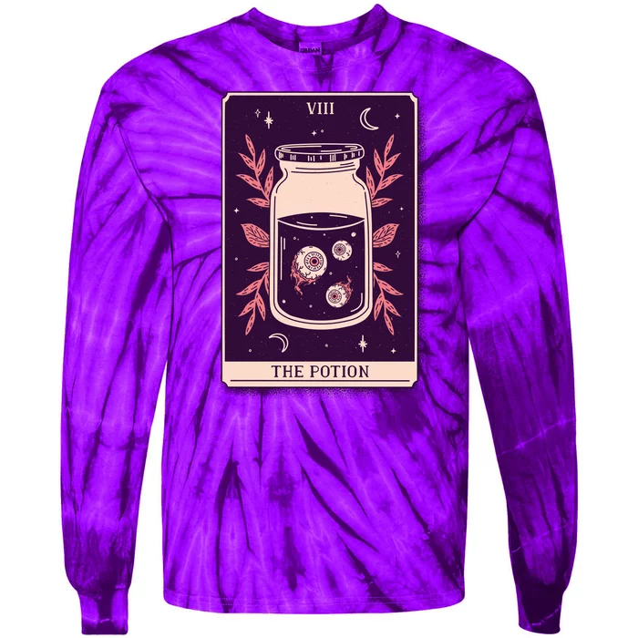 Potion Tarot Card Tie-Dye Long Sleeve Shirt