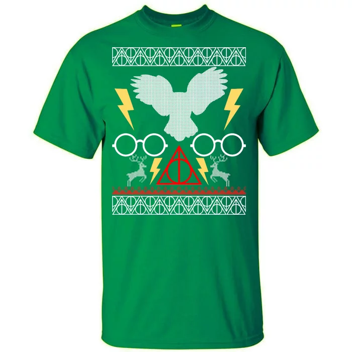 Potter Ugly Christmas Sweater Lighting Tall T-Shirt