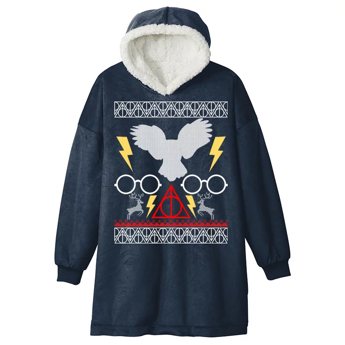 Potter Ugly Christmas Sweater Lighting Hooded Wearable Blanket