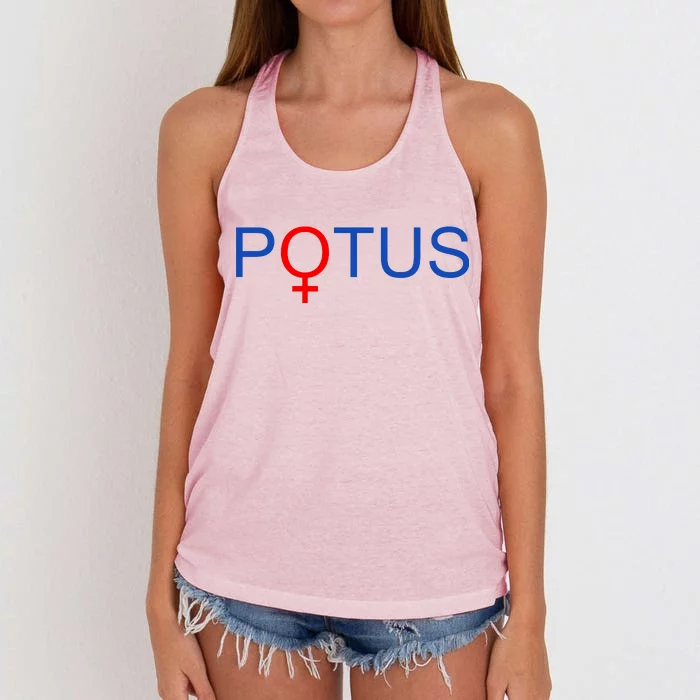 Potus Hillary Clinton Women's Knotted Racerback Tank