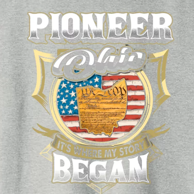 Pioneer Ohio Usa Flag 4th Of July Funny Gift Women's Crop Top Tee