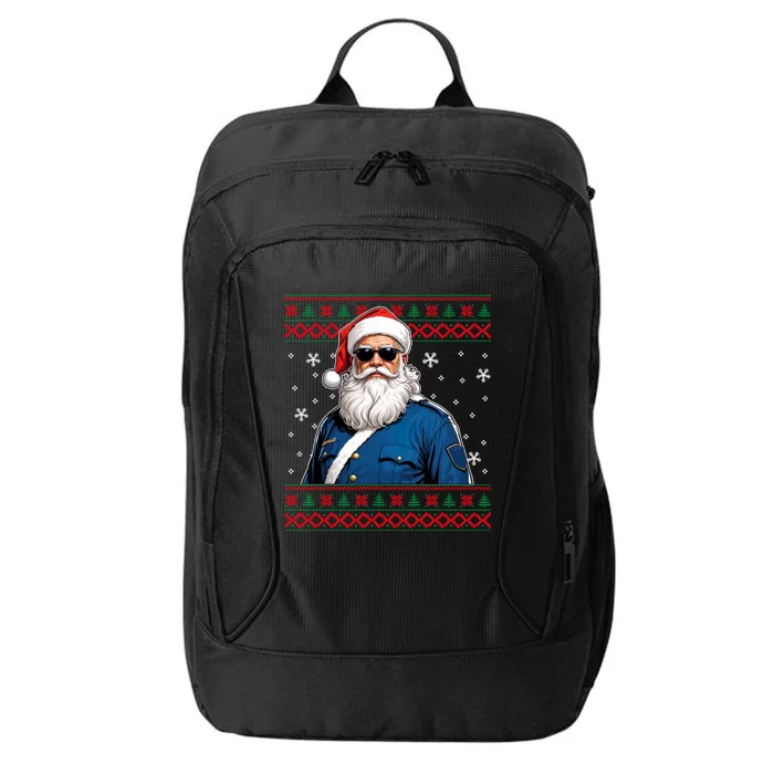 Police Officer Ugly Christmas Santa Claus Job Pride Gift City Backpack