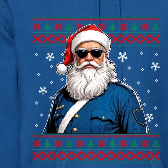 Police Officer Ugly Christmas Santa Claus Job Pride Gift Premium Hoodie