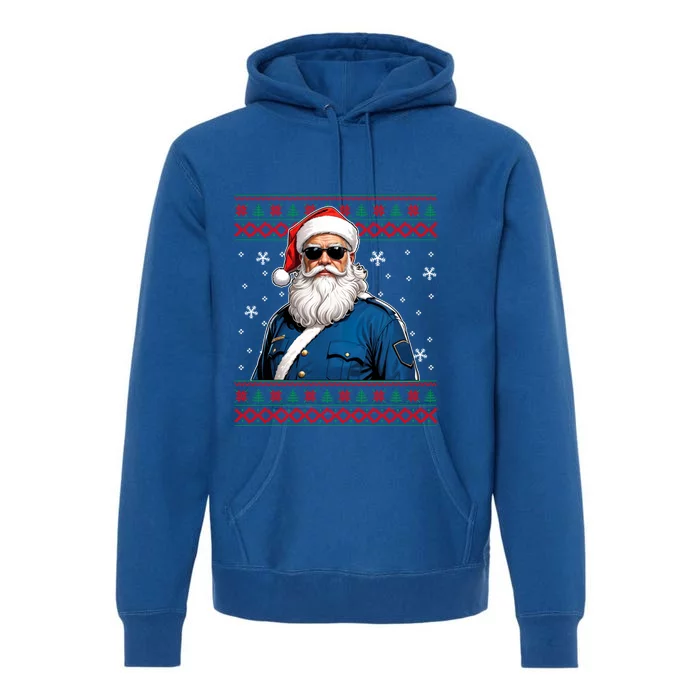 Police Officer Ugly Christmas Santa Claus Job Pride Gift Premium Hoodie