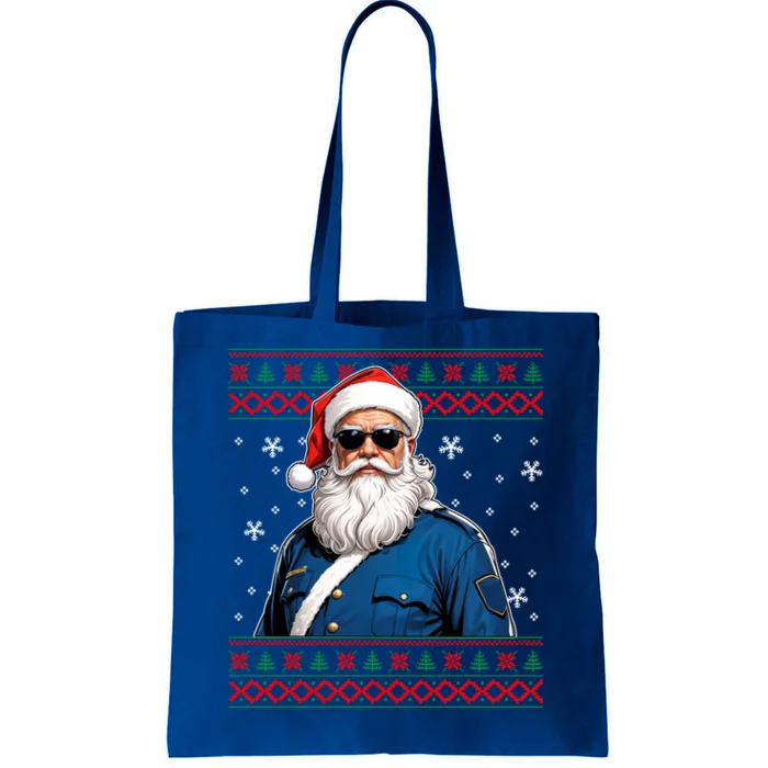 Police Officer Ugly Christmas Santa Claus Job Pride Gift Tote Bag