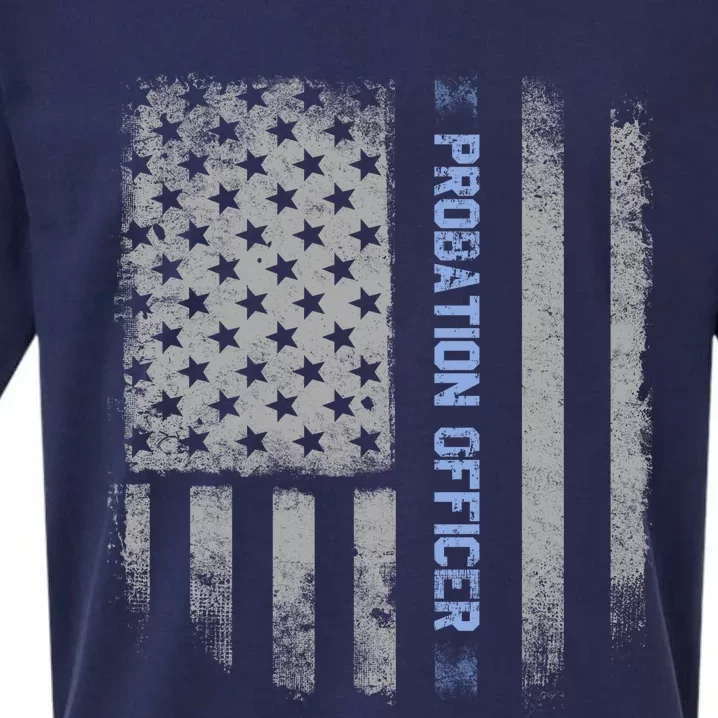 Probation Officer US Flag Hoodie Sueded Cloud Jersey T-Shirt