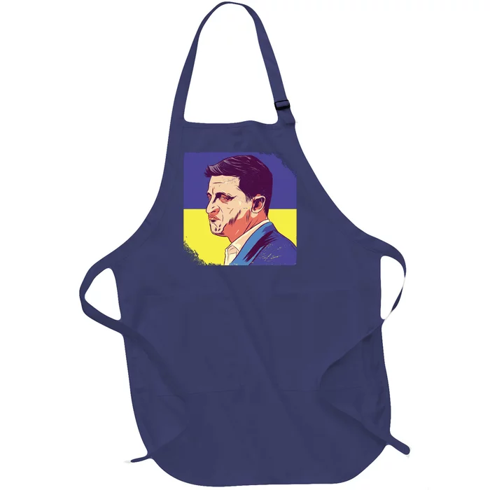 President Of Ukraine Volodymyr Zelenskyy Full-Length Apron With Pocket