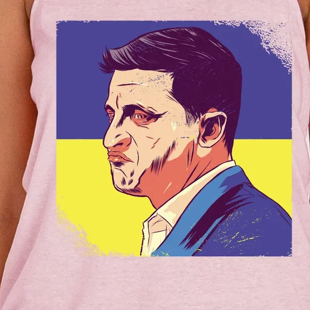 President Of Ukraine Volodymyr Zelenskyy Women's Knotted Racerback Tank