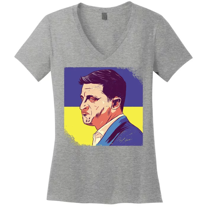 President Of Ukraine Volodymyr Zelenskyy Women's V-Neck T-Shirt