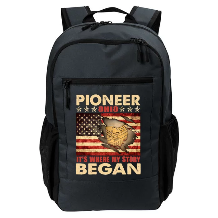 Pioneer Ohio Usa Flag 4th Of July Great Gift Daily Commute Backpack