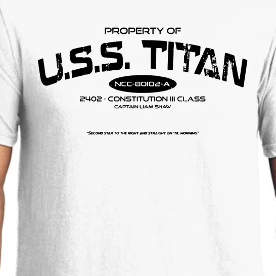 Property Of Uss Titan 2402 Constitution Iii Class Captain Liam Shaw Pajama Set