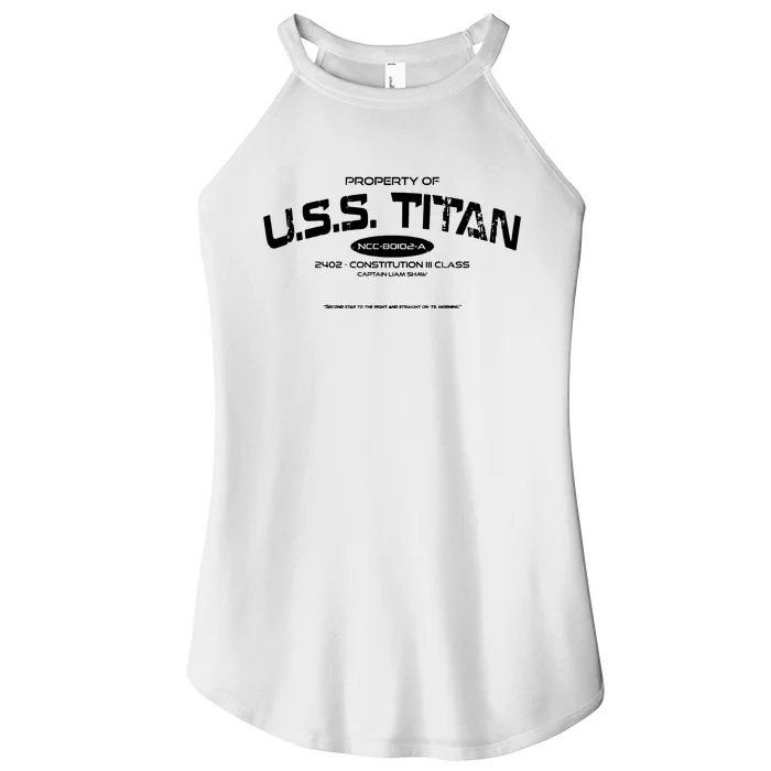 Property Of Uss Titan 2402 Constitution Iii Class Captain Liam Shaw Women’s Perfect Tri Rocker Tank