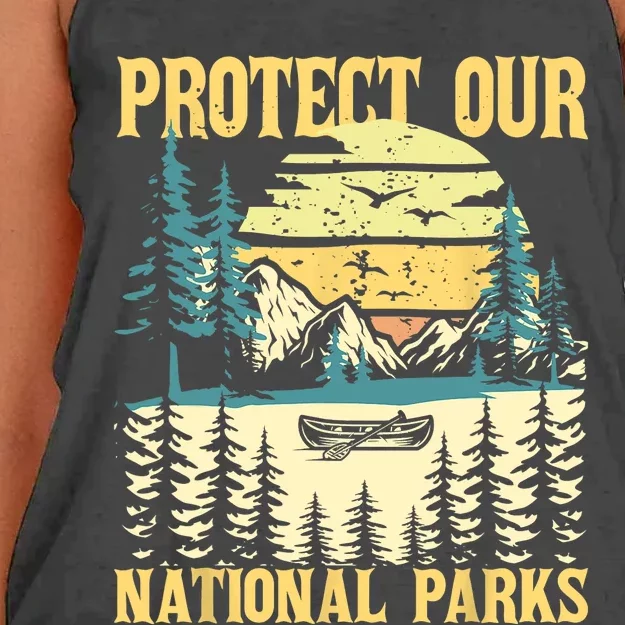 Protect Our US National Parks Hiking & Camping Lover Women's Knotted Racerback Tank