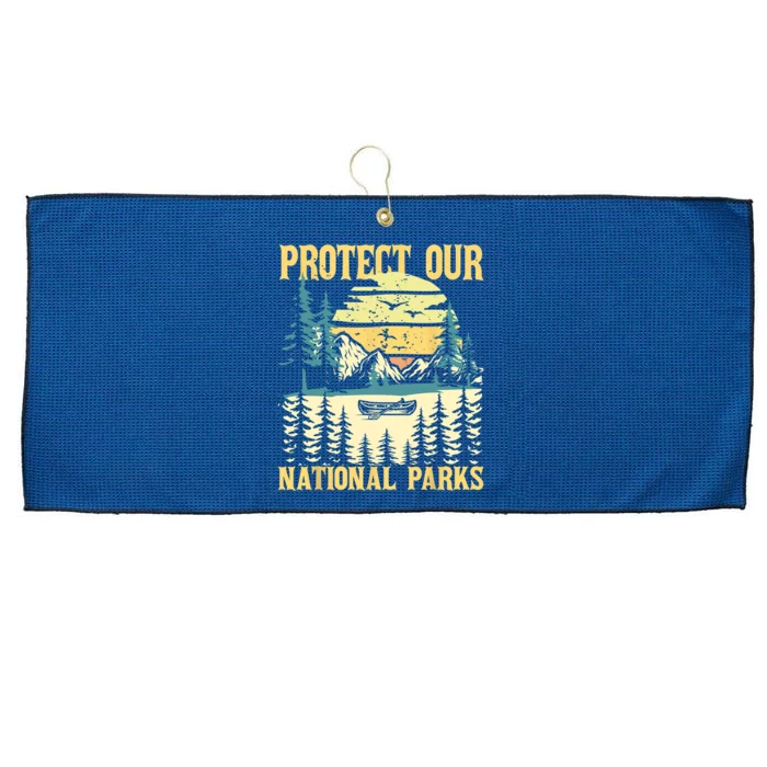 Protect Our US National Parks Hiking & Camping Lover Large Microfiber Waffle Golf Towel