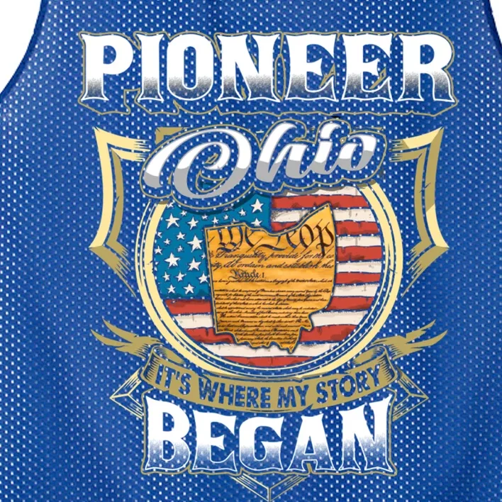 Pioneer Ohio Usa Flag 4th Of July Gift Mesh Reversible Basketball Jersey Tank