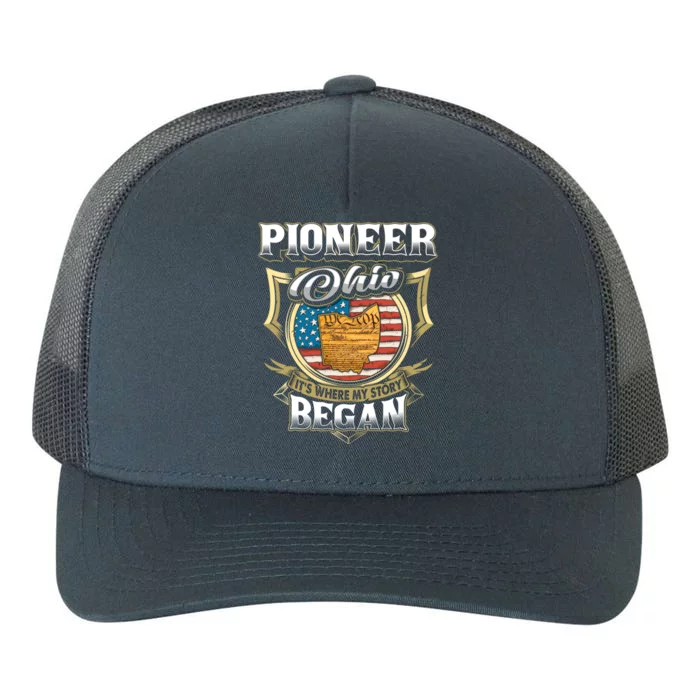 Pioneer Ohio Usa Flag 4th Of July Gift Yupoong Adult 5-Panel Trucker Hat