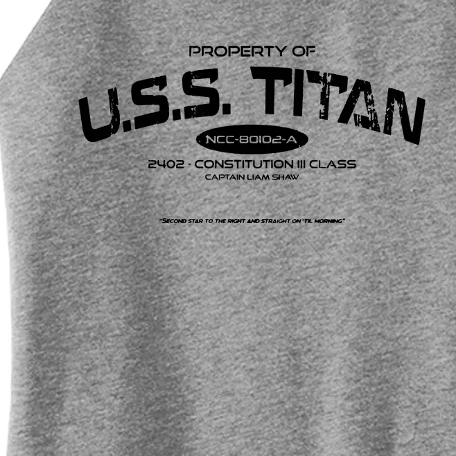 Property Of Uss Titan 2402 Constitution Iii Class Captain Liam Shaw Women’s Perfect Tri Rocker Tank