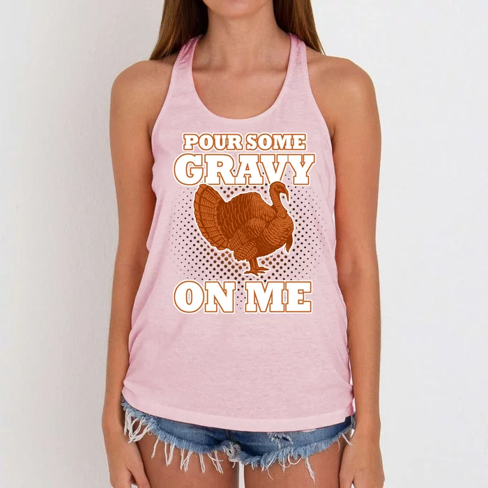 Pour Some Gravy On Me Women's Knotted Racerback Tank