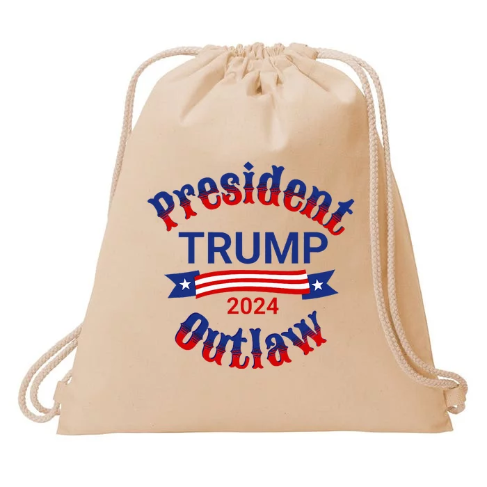 President Outlaw Vote For Trump 2024 Drawstring Bag