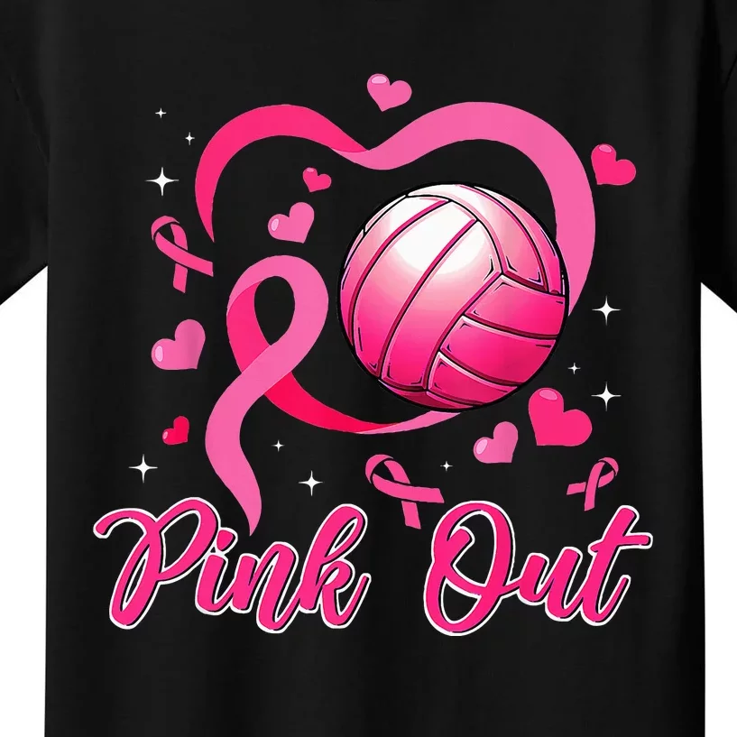 P.I.N.K Out Volleyball Breast Cancer Awareness Kids T-Shirt