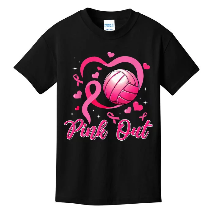 P.I.N.K Out Volleyball Breast Cancer Awareness Kids T-Shirt