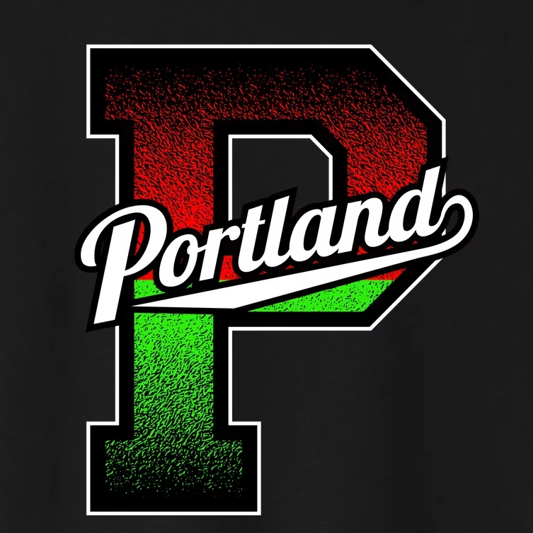 Portland Oregon Vintage Big P Women's Crop Top Tee