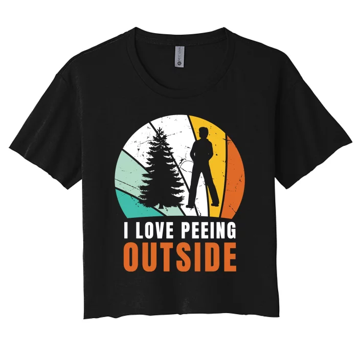 Peeing Outside Vintage Women's Crop Top Tee