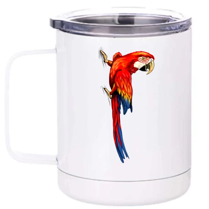 Parrot On Wall Front & Back 12oz Stainless Steel Tumbler Cup