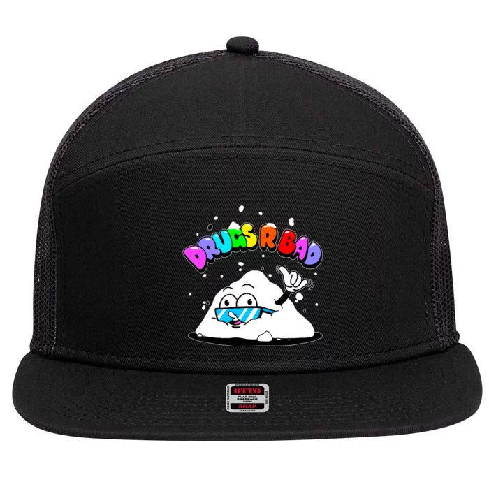 Powder Aint Cool Drugs Are Bad 7 Panel Mesh Trucker Snapback Hat