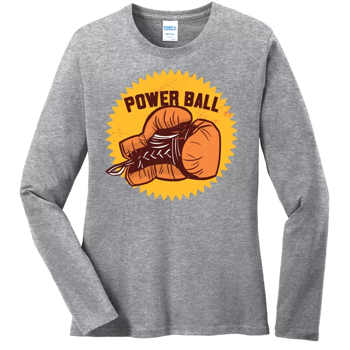 Power Ball Boxing Glove Ladies Long Sleeve Shirt