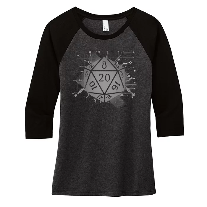 Power D20 Graphic Women's Tri-Blend 3/4-Sleeve Raglan Shirt