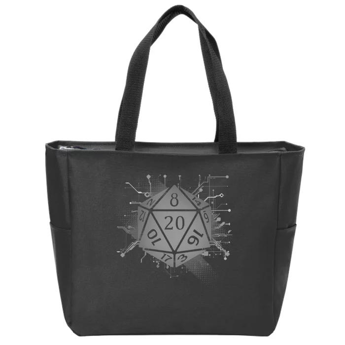 Power D20 Graphic Zip Tote Bag