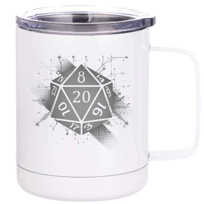 Power D20 Graphic Front & Back 12oz Stainless Steel Tumbler Cup