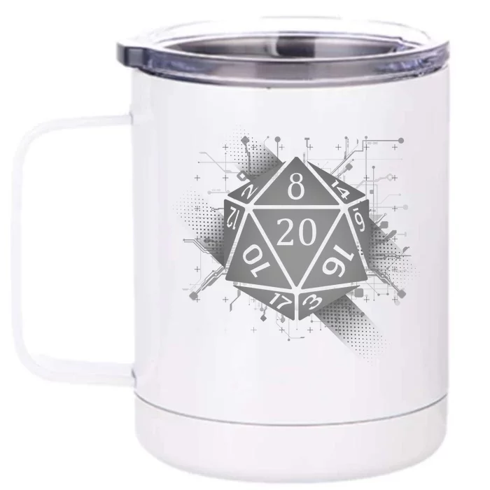 Power D20 Graphic Front & Back 12oz Stainless Steel Tumbler Cup