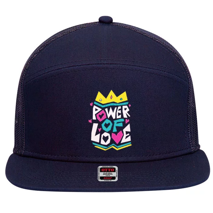 Power Of Love 7 Panel Mesh Trucker Snapback Hat