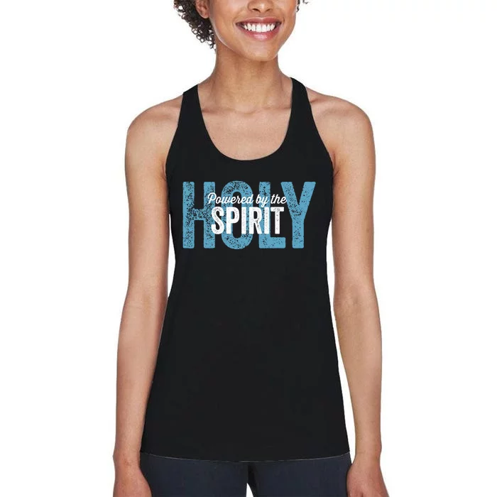 Powered By The Holy Spirit Women's Racerback Tank