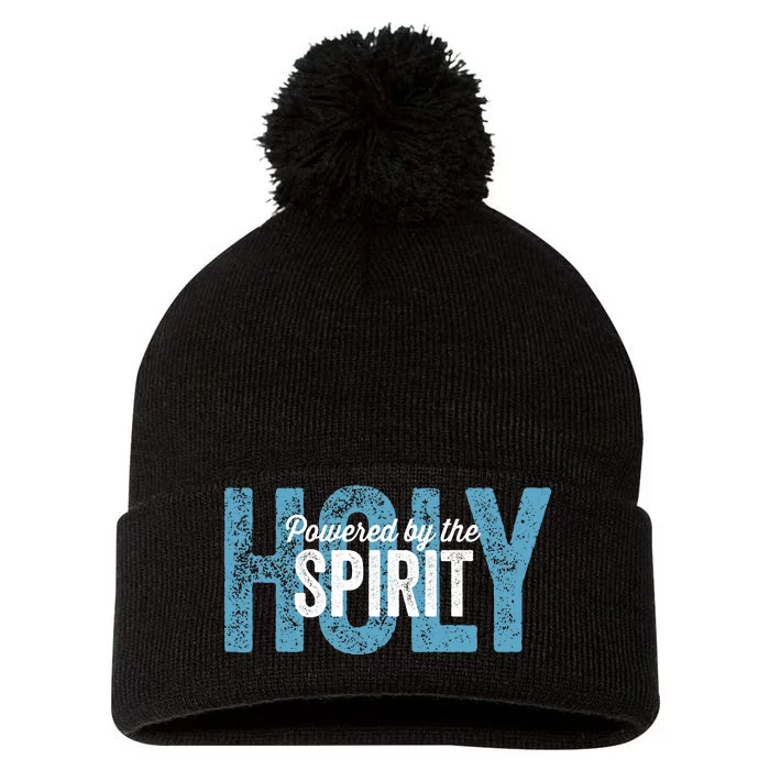 Powered By The Holy Spirit Pom Pom 12in Knit Beanie