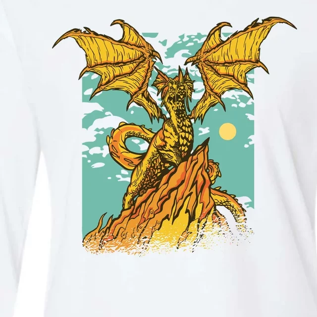 Powerful Dragon Creature Womens Cotton Relaxed Long Sleeve T-Shirt