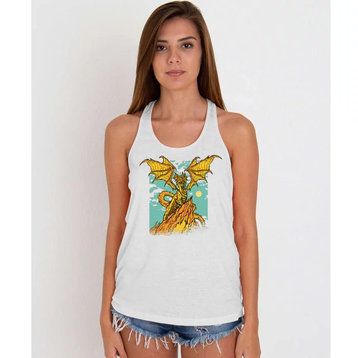 Powerful Dragon Creature Women's Knotted Racerback Tank