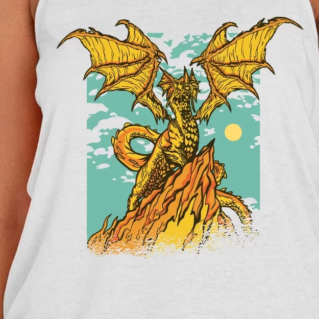 Powerful Dragon Creature Women's Knotted Racerback Tank