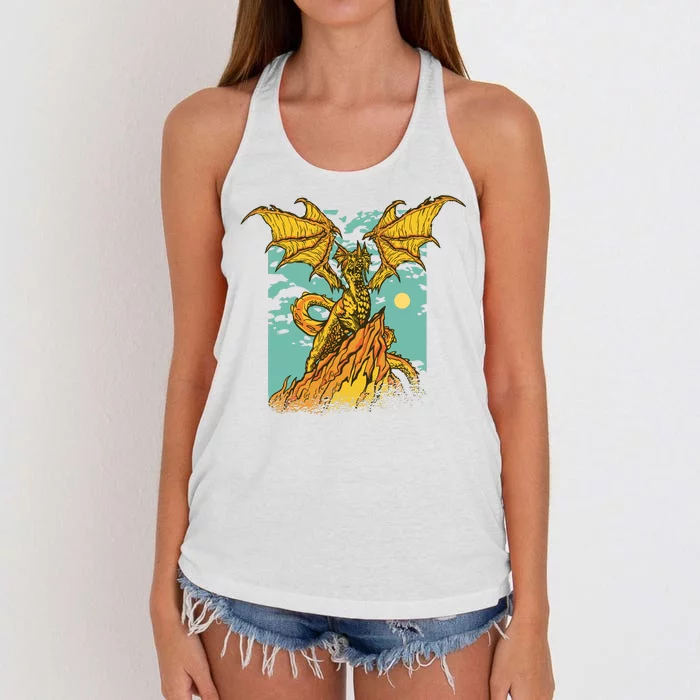 Powerful Dragon Creature Women's Knotted Racerback Tank