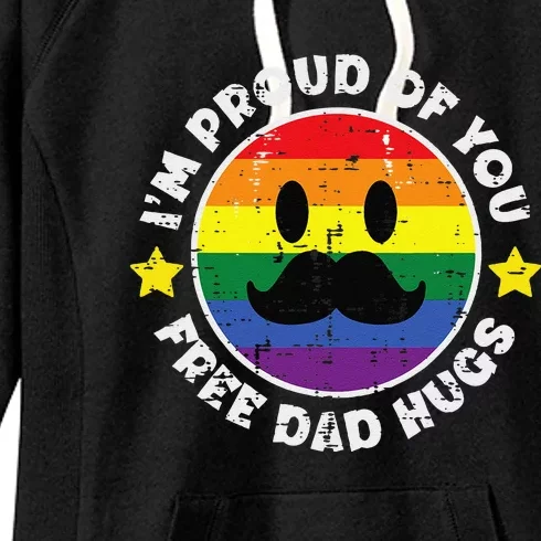 Proud Of You Free Dad Hugs Funny Gay Pride Ally Lgbtq Women's Fleece Hoodie