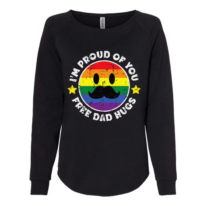 Proud Of You Free Dad Hugs Funny Gay Pride Ally Lgbtq Womens California Wash Sweatshirt