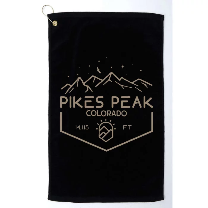 Pikes Peak 14115 Ft. Colorado Mountains Platinum Collection Golf Towel