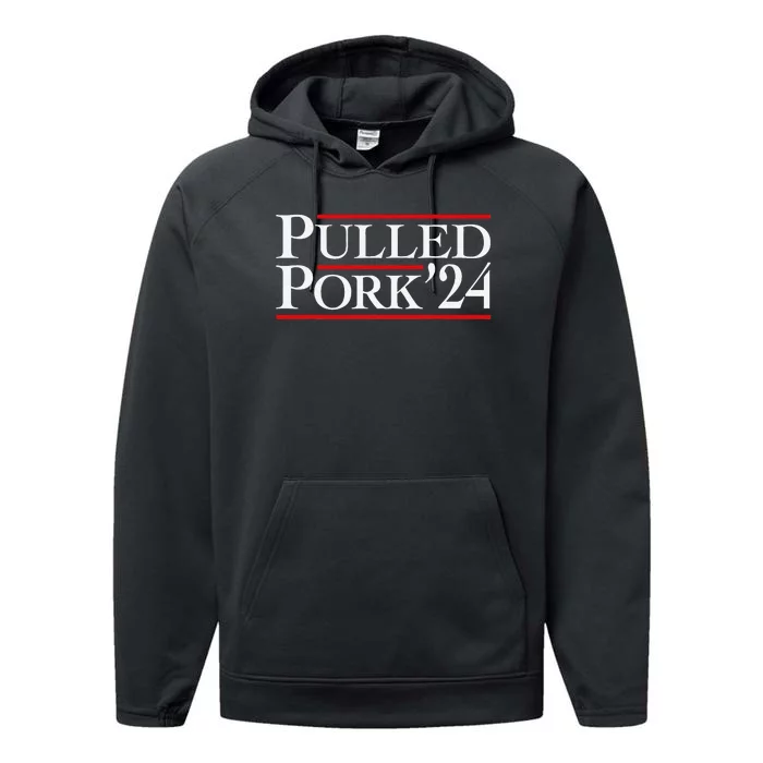 Pulled Pork 24 Funny Bbq Lover Political Slogan Humor Pun Performance Fleece Hoodie