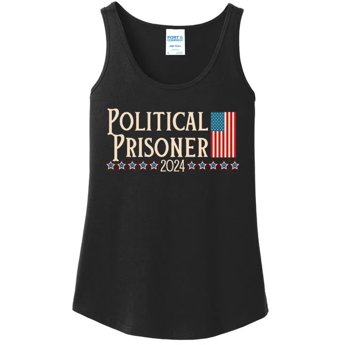 Political Prisoner 2024 Vote Trump November 5 American Flag Ladies Essential Tank