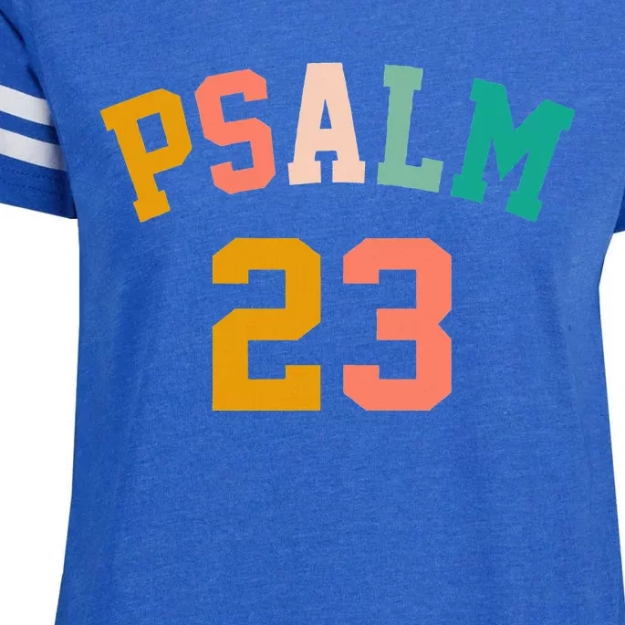 Pastel Psalm 23 Retro Christian  Christian Bible Enza Ladies Jersey Football T-Shirt